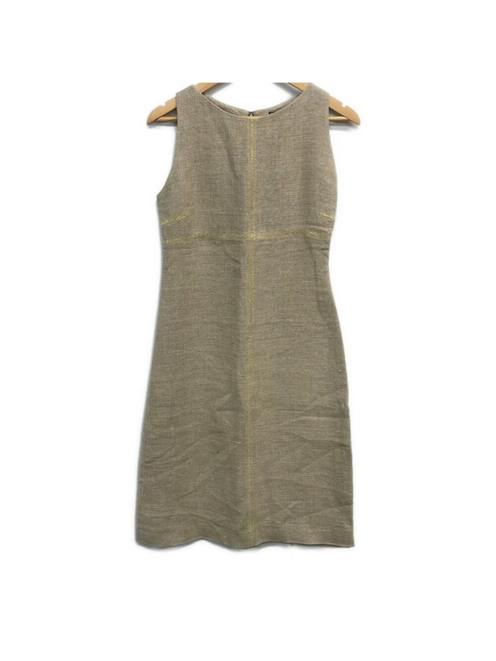 Fendi Dress M Beige Sleeveless Embroidery